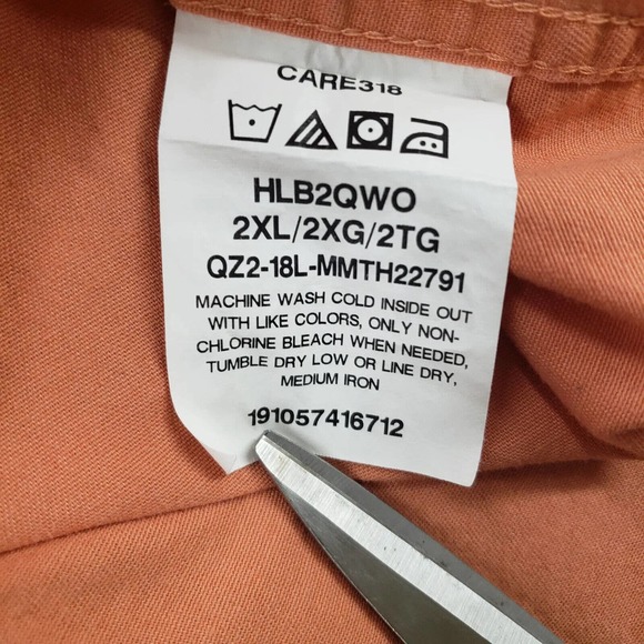 Wrangler Shirt‎ Mens XXL Orange Flex Western Workwear Cowboy Outdoors Casual - Picture 6 of 12